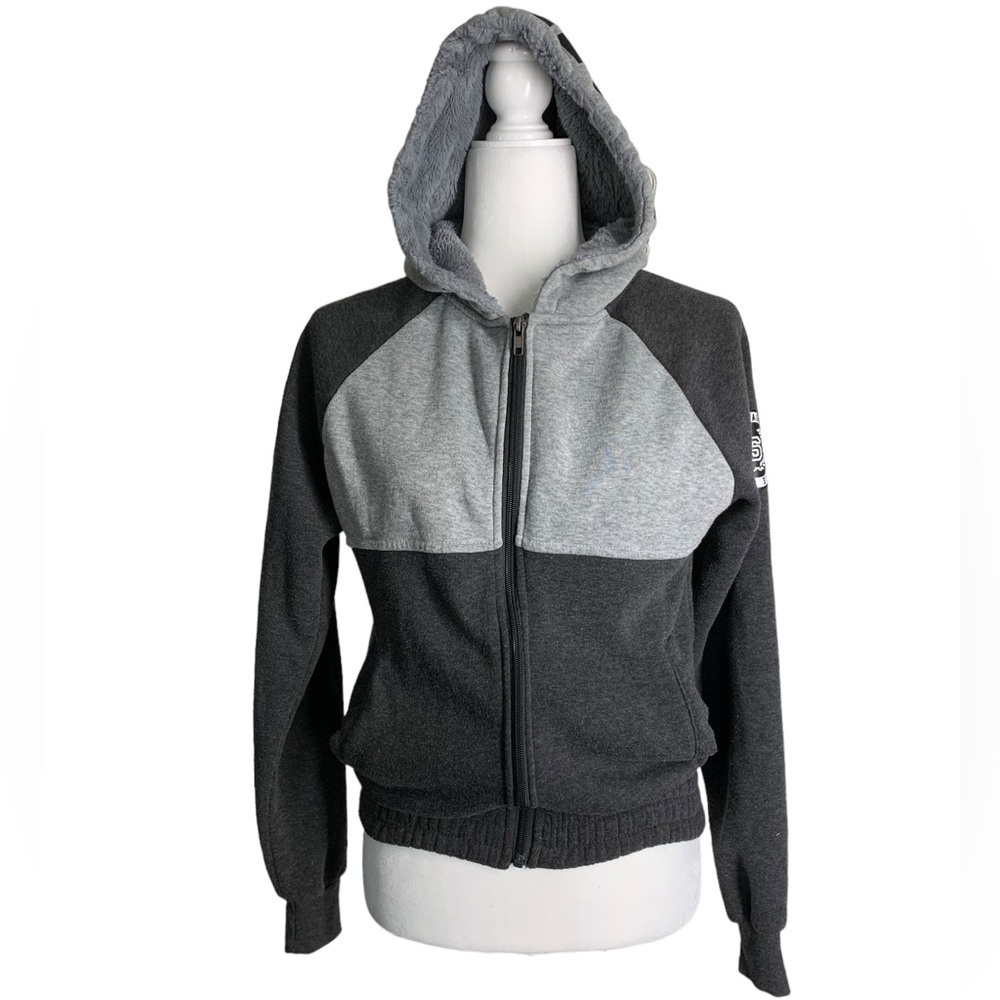 Supernova Savage Light and Dark Grey Full Zipper Hoodie Jacket